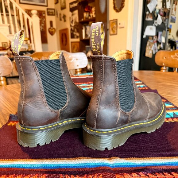 Dr. Martens 2976 Bex Crazy Horse Brown Leather Chelsea Boots - Barely Worn - Picture 5 of 8